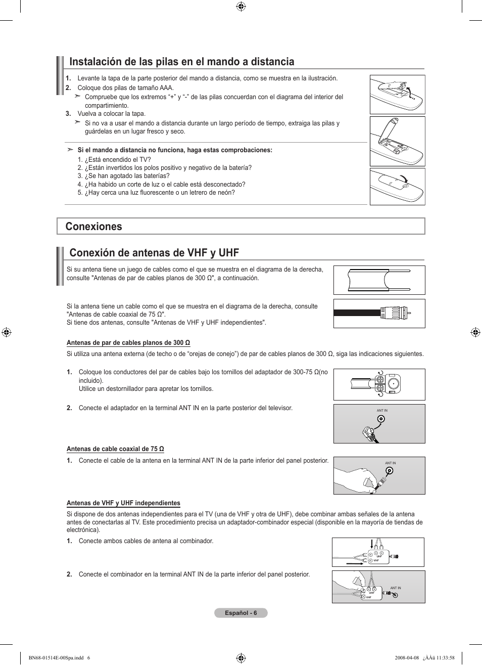 Conexiones | Samsung Digimax 330 User Manual | Page 58 / 102