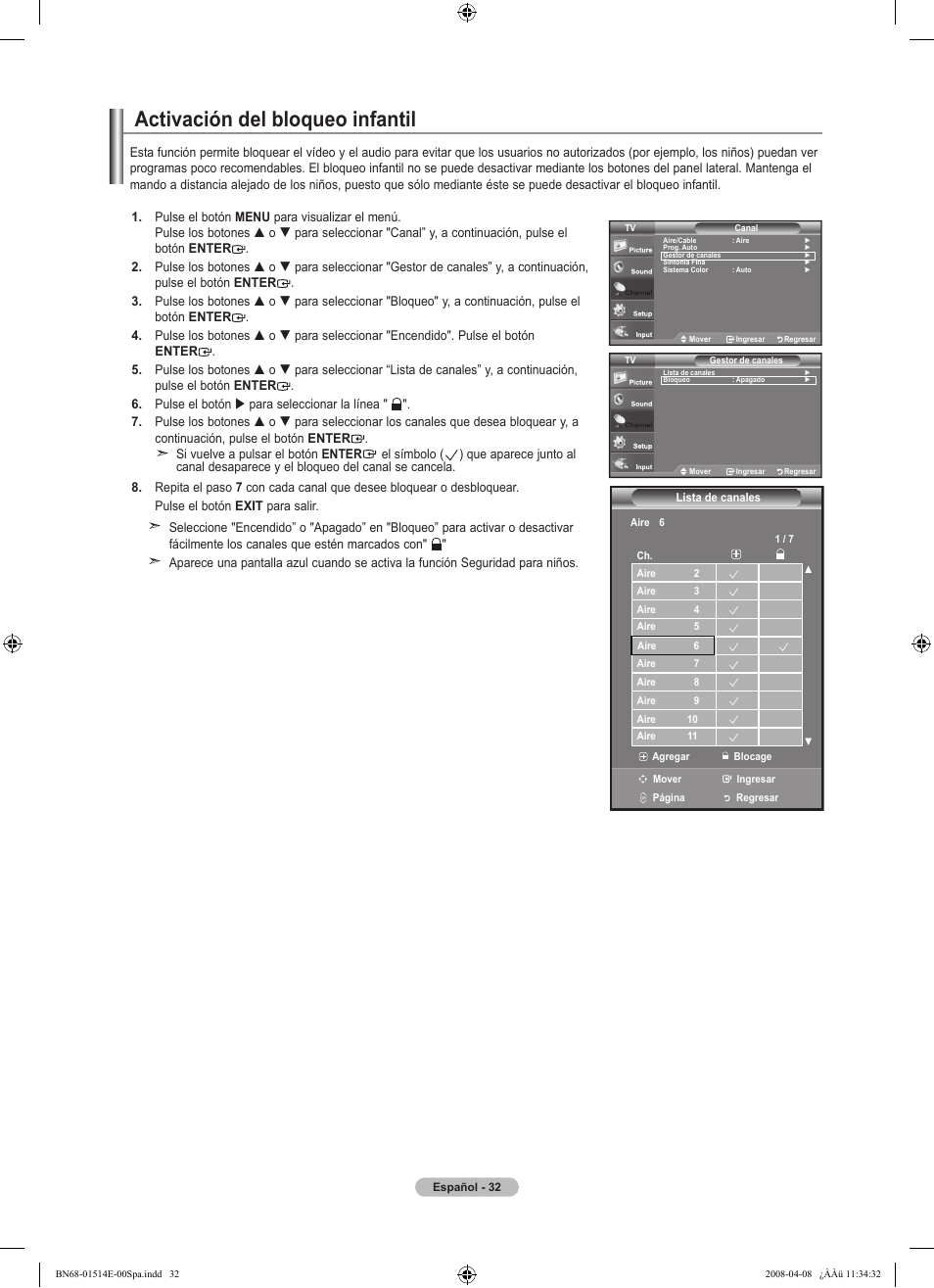 Activación del bloqueo infantil | Samsung Digimax 330 User Manual | Page 84 / 102