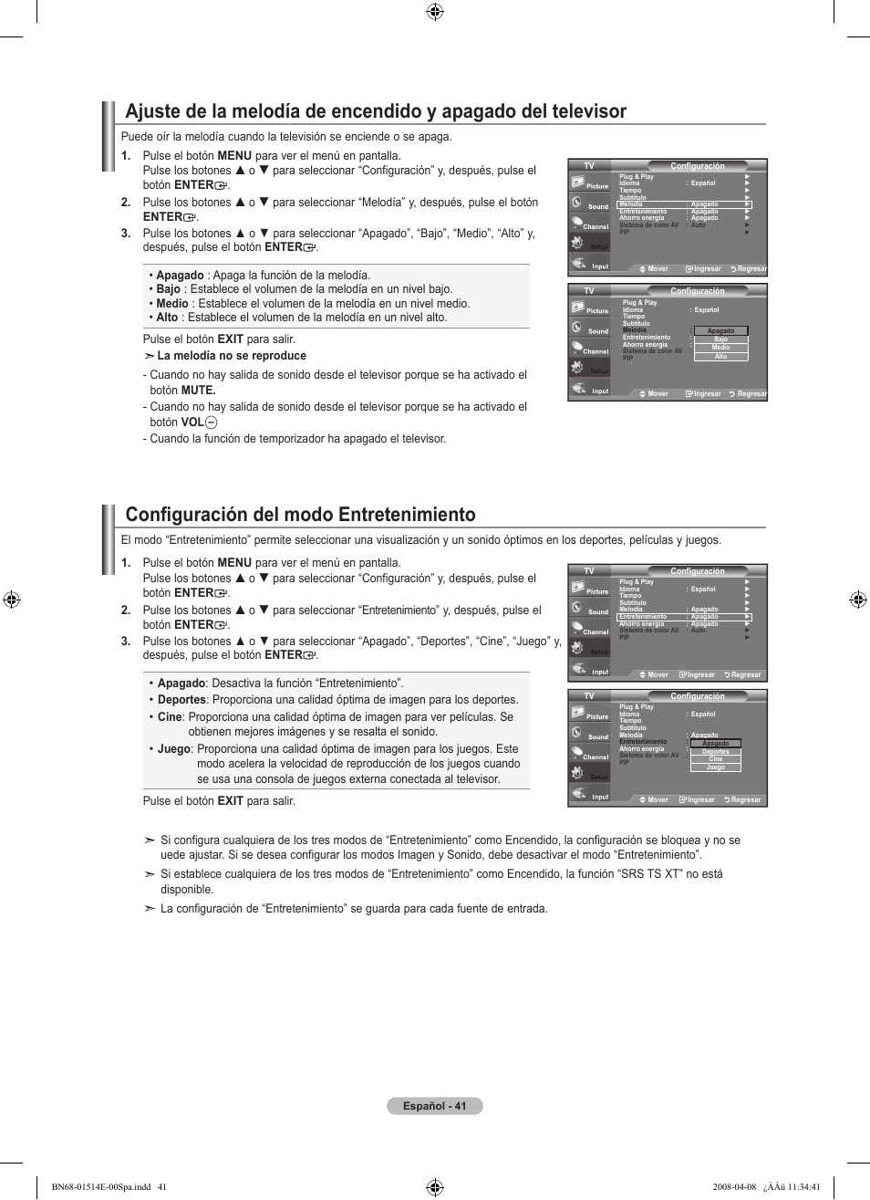 Configuración del modo entretenimiento | Samsung Digimax 330 User Manual | Page 93 / 102