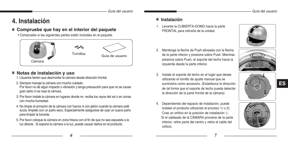 Instalación | Samsung SCC-B5201(S)P User Manual | Page 23 / 31