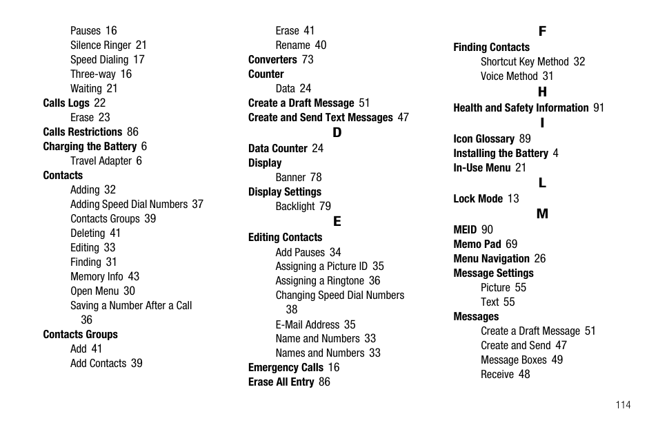 Samsung Byline SCH-R310 User Manual | Page 117 / 120