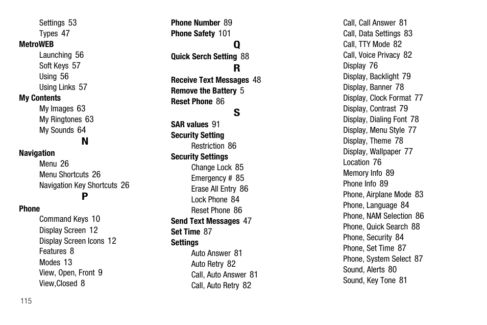 Samsung Byline SCH-R310 User Manual | Page 118 / 120