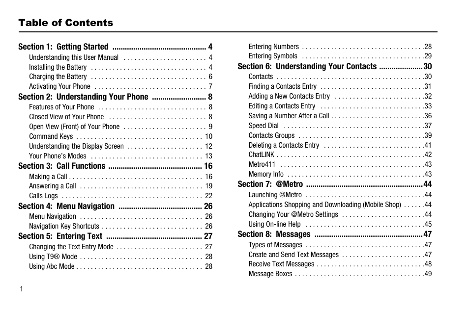 Samsung Byline SCH-R310 User Manual | Page 4 / 120