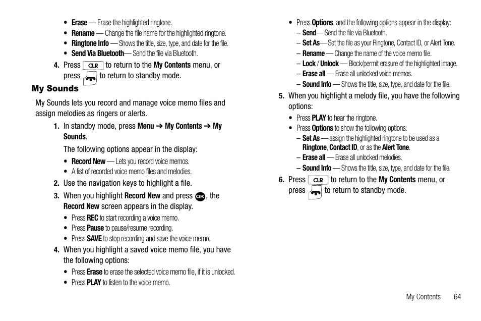 My sounds | Samsung Byline SCH-R310 User Manual | Page 67 / 120