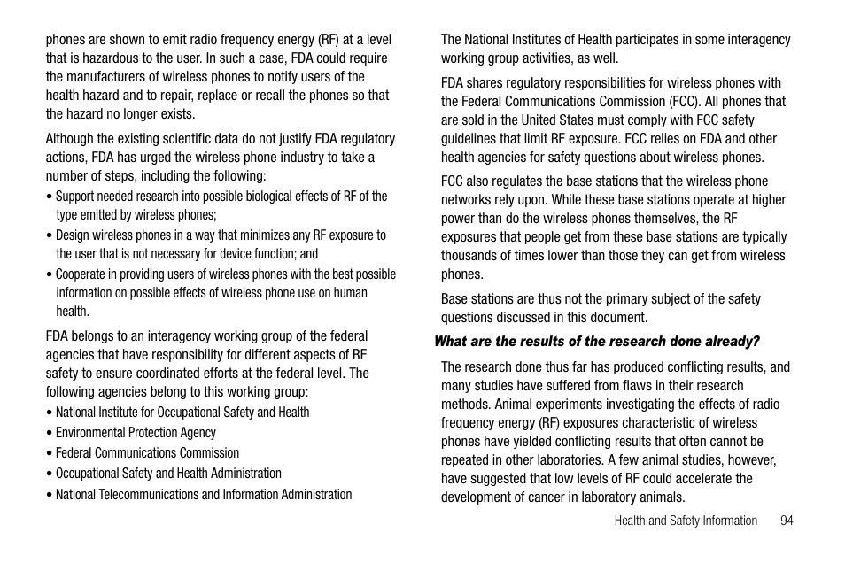 What are the results of the research done already | Samsung Byline SCH-R310 User Manual | Page 97 / 120