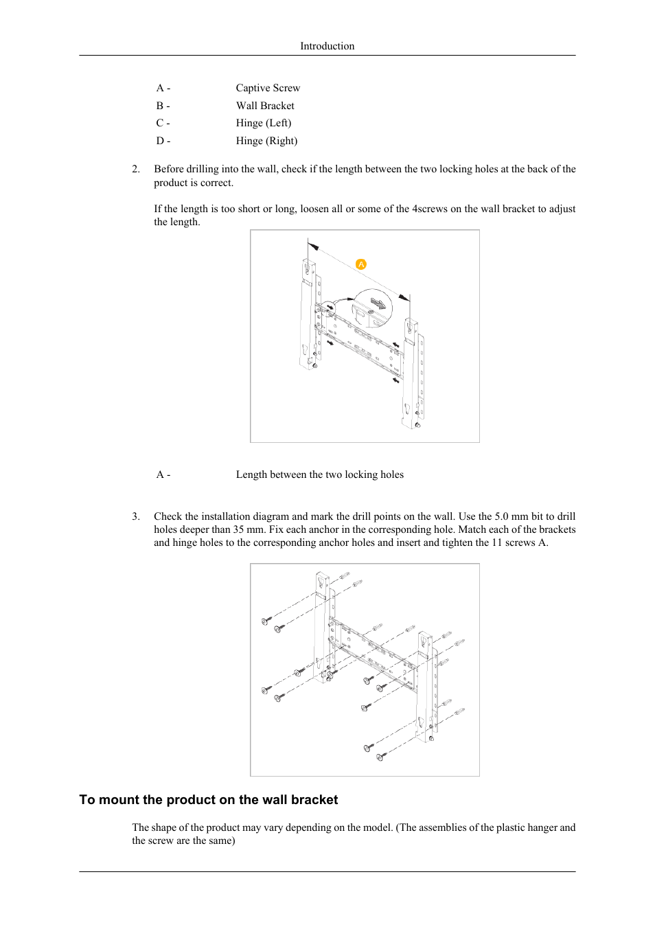 To mount the product on the wall bracket | Samsung 400CXN User Manual | Page 27 / 132