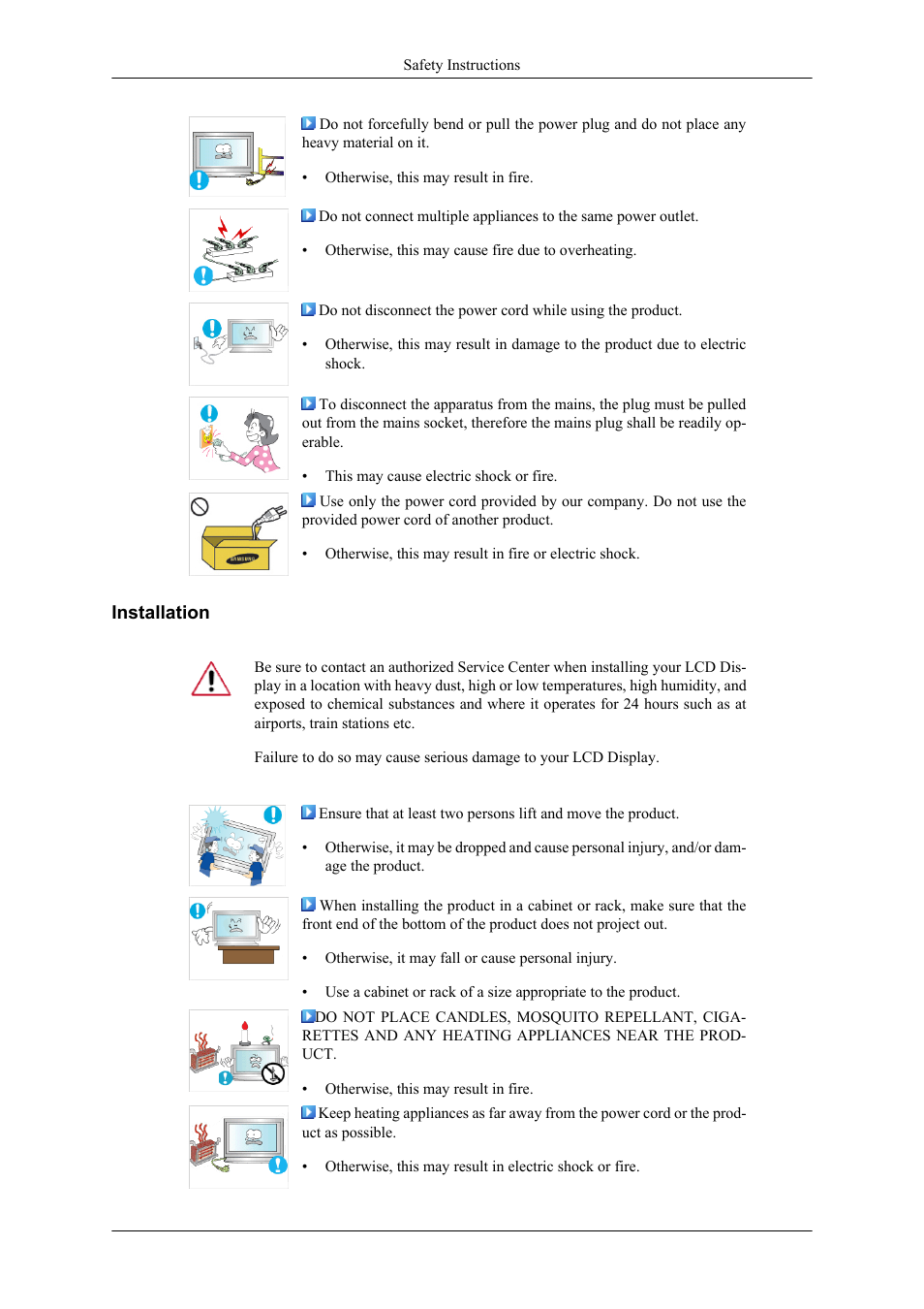 Installation | Samsung 400CXN User Manual | Page 3 / 132