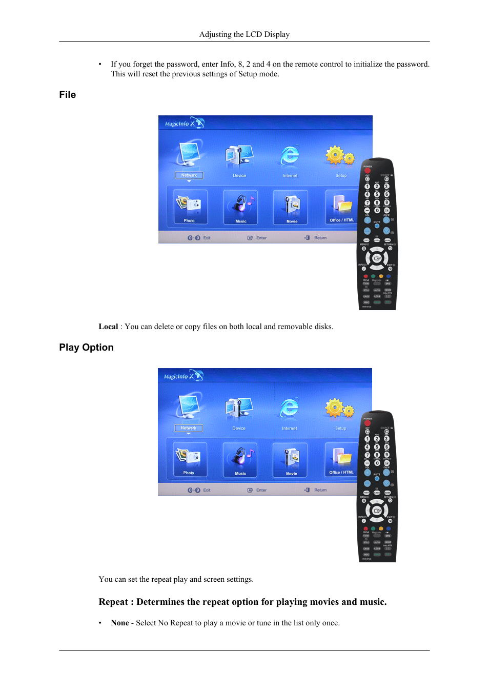 File, Play option | Samsung 400CXN User Manual | Page 85 / 132