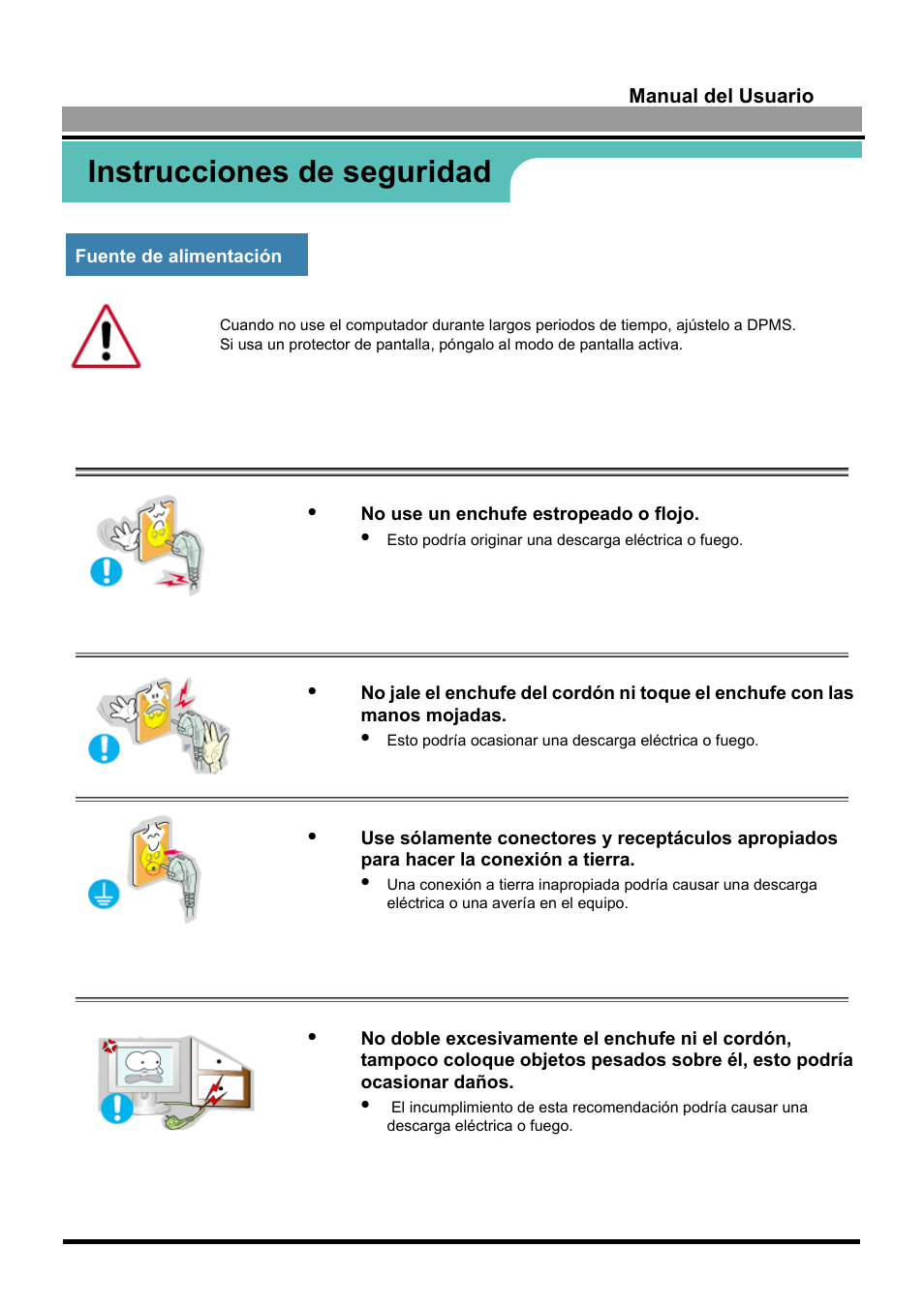 Instrucciones de seguridad | Samsung 170S User Manual | Page 4 / 71