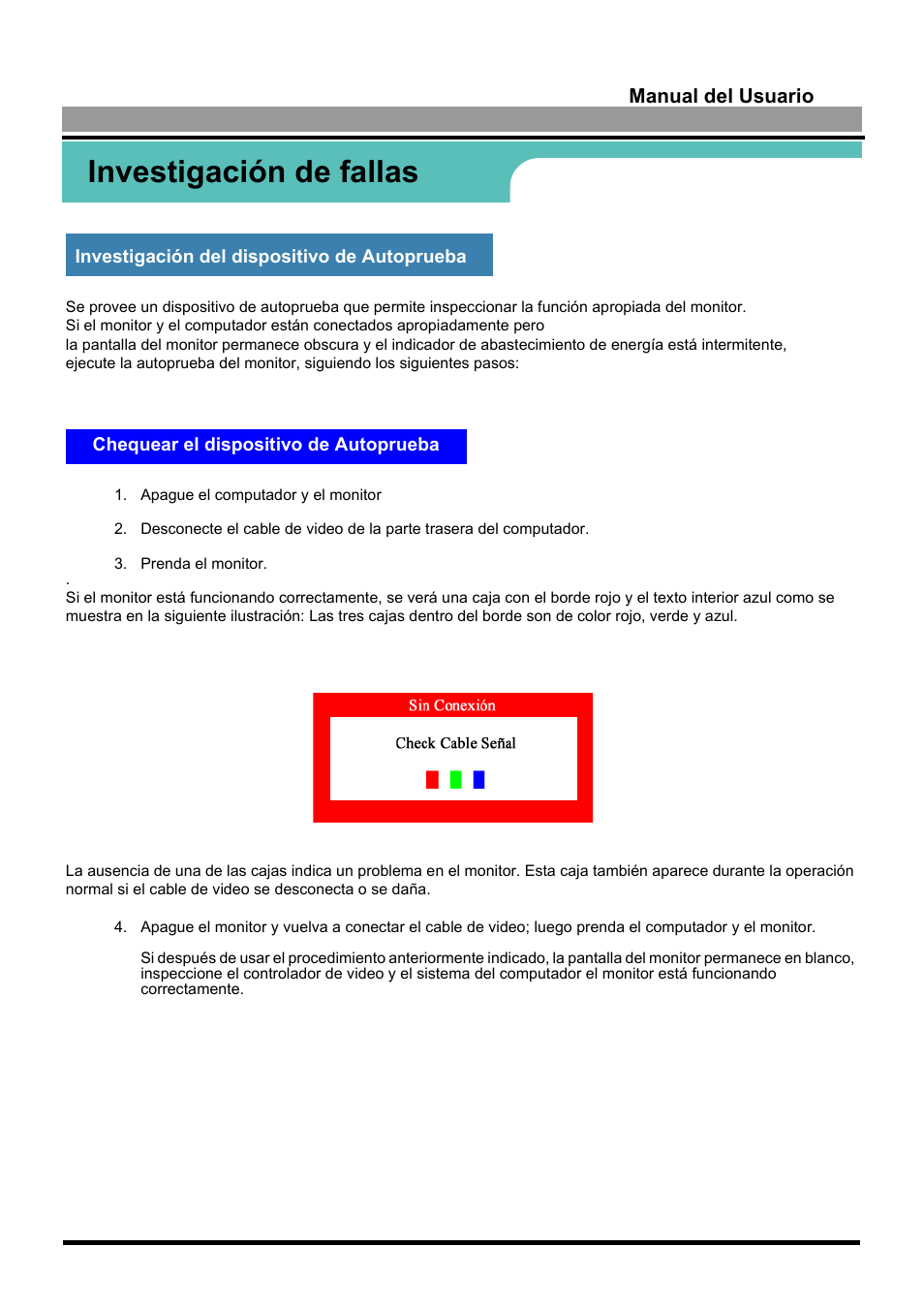 Investigación de fallas | Samsung 170S User Manual | Page 50 / 71