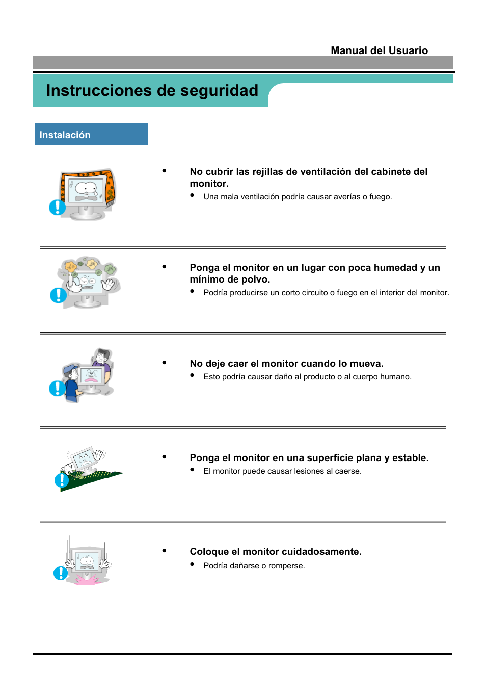 Instrucciones de seguridad | Samsung 170S User Manual | Page 6 / 71