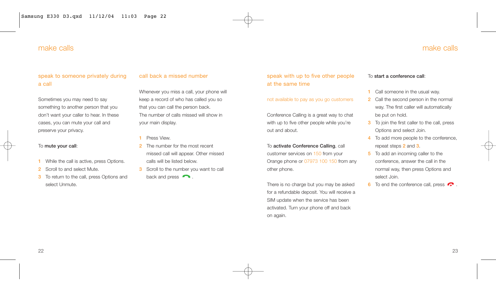 Make calls | Samsung E330 User Manual | Page 12 / 93