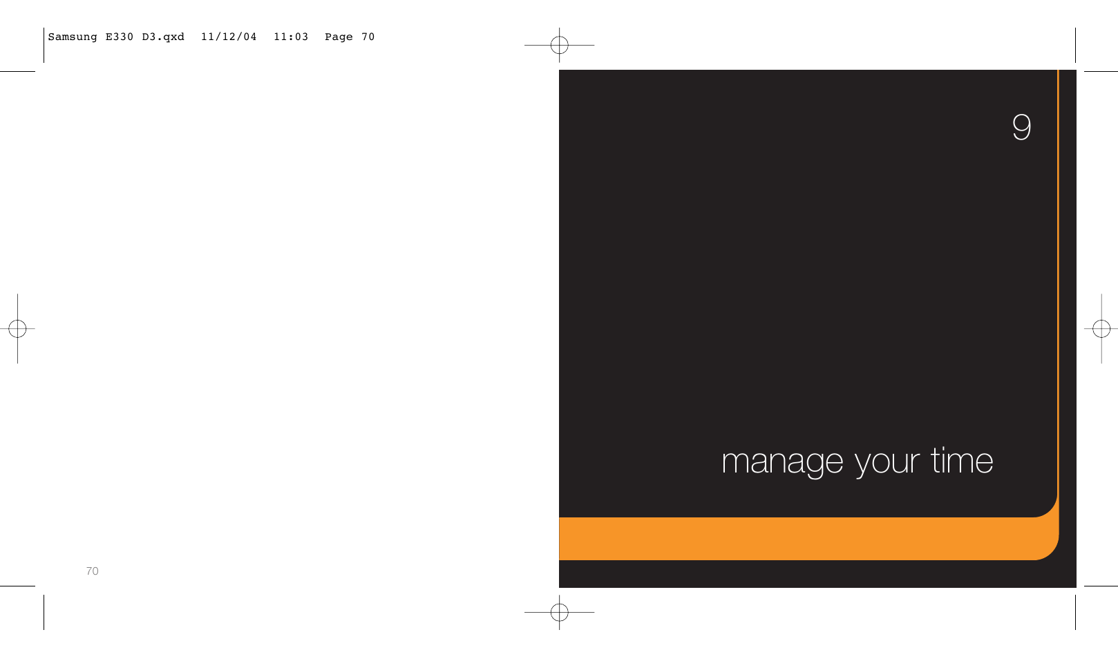 Manage your time 9 | Samsung E330 User Manual | Page 36 / 93