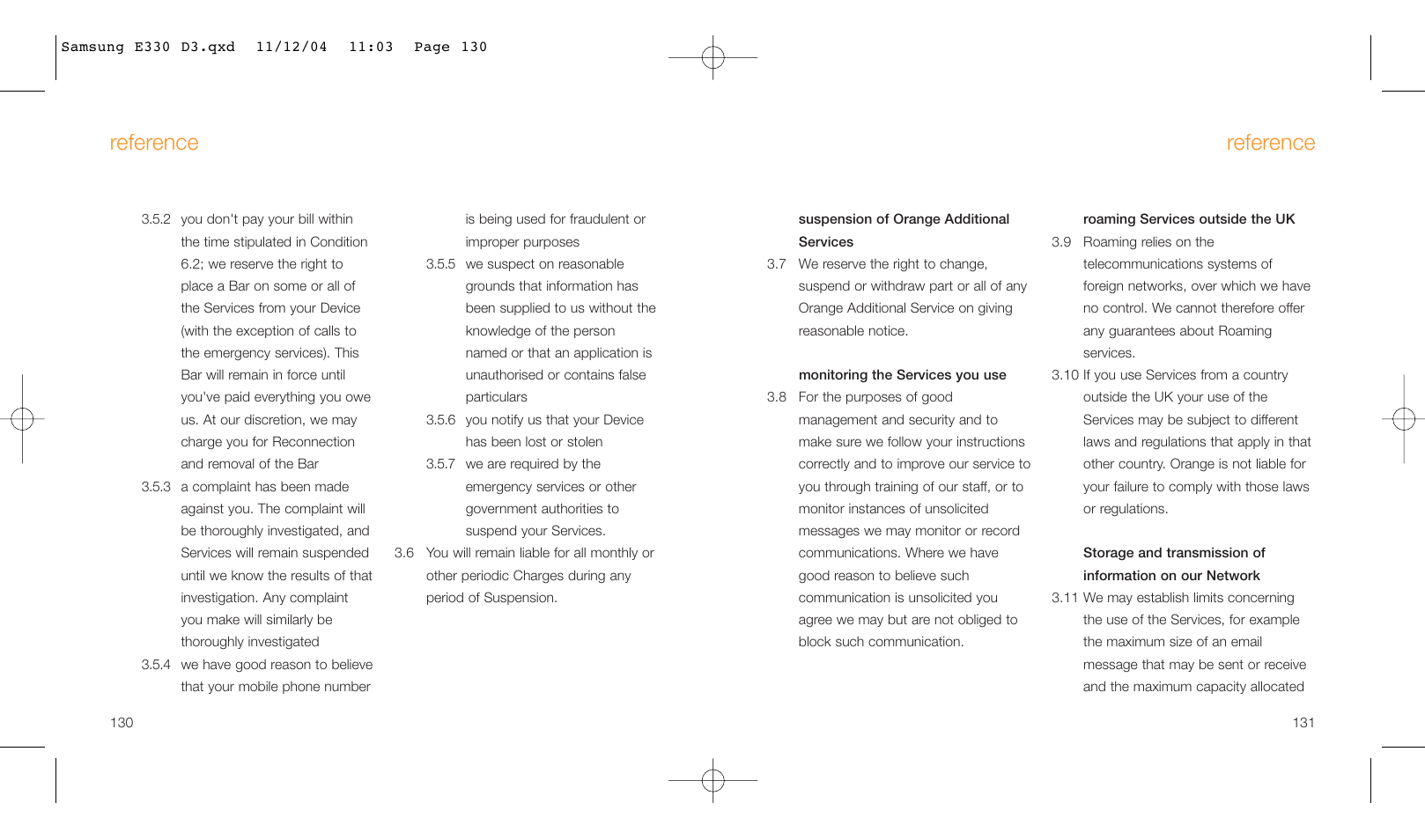 Reference | Samsung E330 User Manual | Page 66 / 93