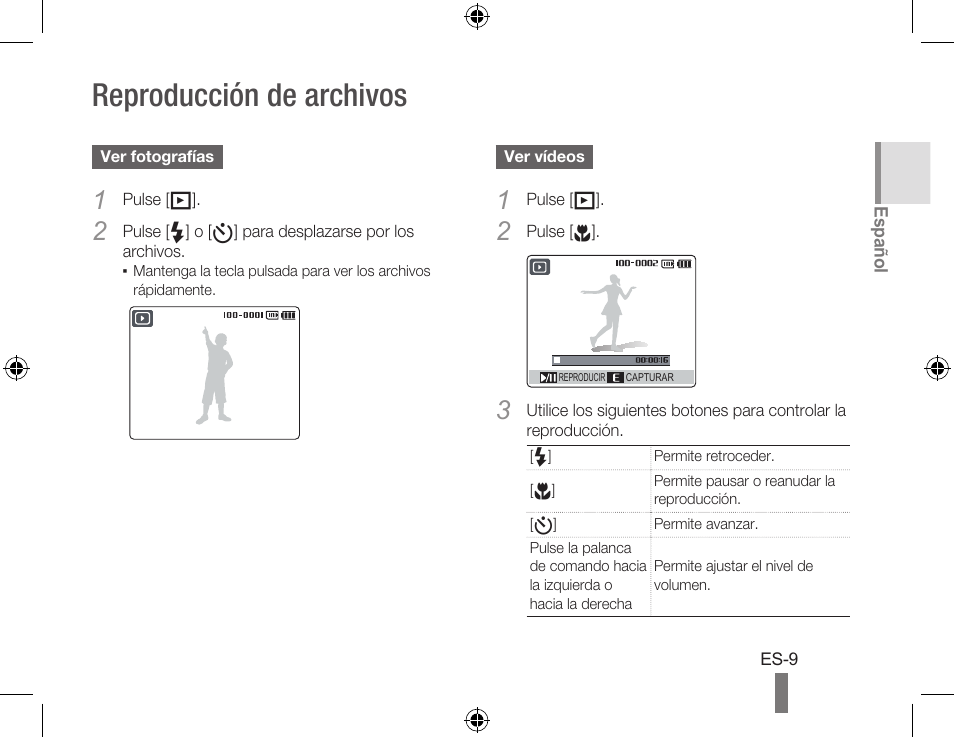 Reproducción de archivos | Samsung WB550 User Manual | Page 19 / 34