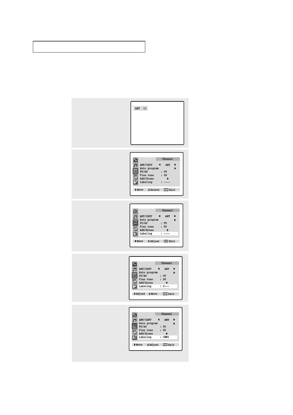 Labeling the channels | Samsung CL-29A5P User Manual | Page 30 / 57