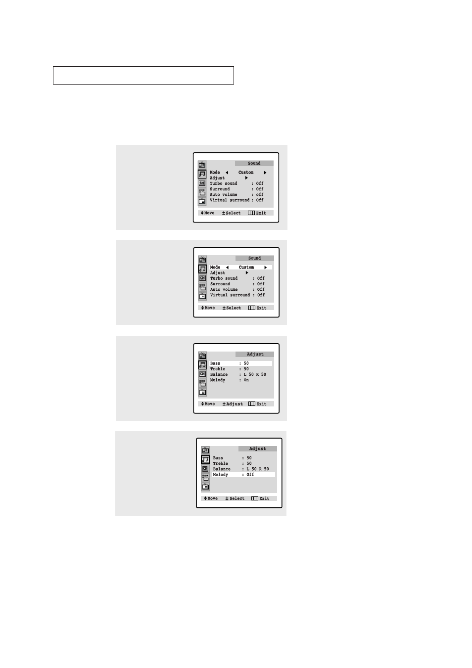 Setting the on/off melody | Samsung CL-29A5P User Manual | Page 36 / 57