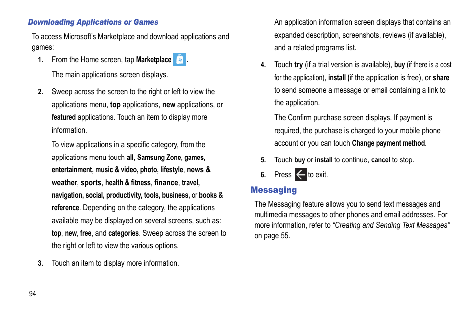 Messaging | Samsung Focus i917R User Manual | Page 100 / 118