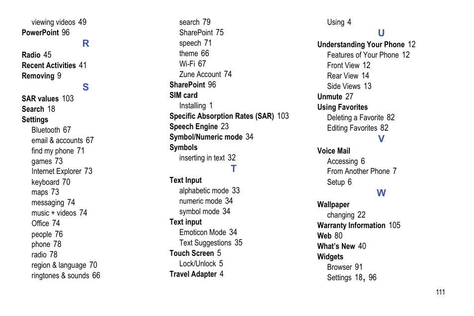 Samsung Focus i917R User Manual | Page 117 / 118