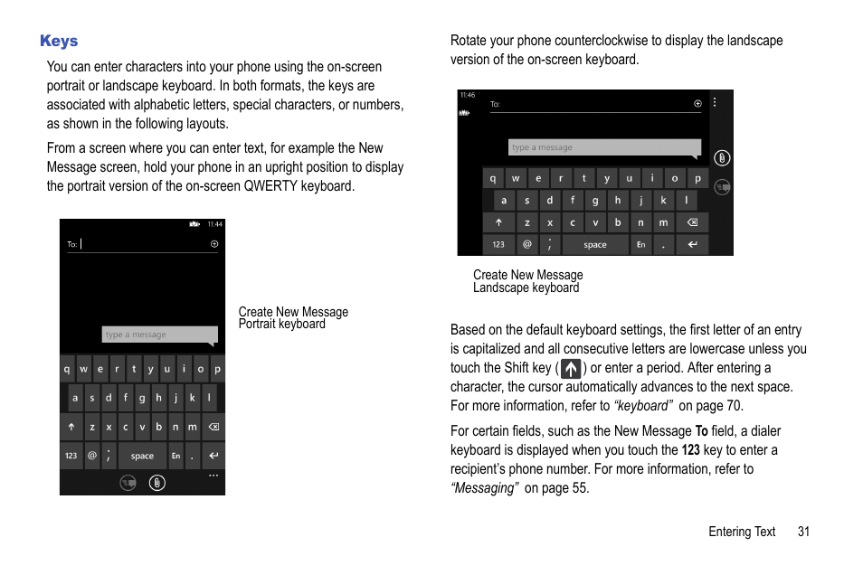 Keys | Samsung Focus i917R User Manual | Page 37 / 118