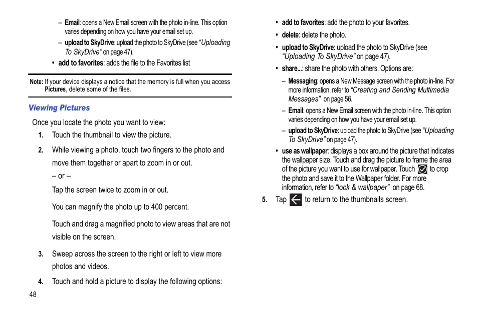 Samsung Focus i917R User Manual | Page 54 / 118