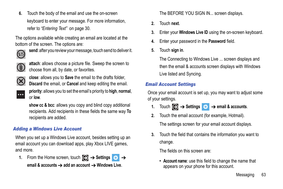 Samsung Focus i917R User Manual | Page 69 / 118