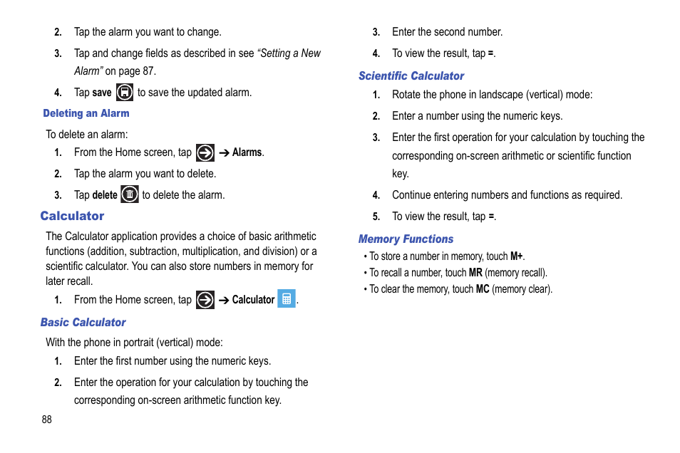 Calculator | Samsung Focus i917R User Manual | Page 94 / 118