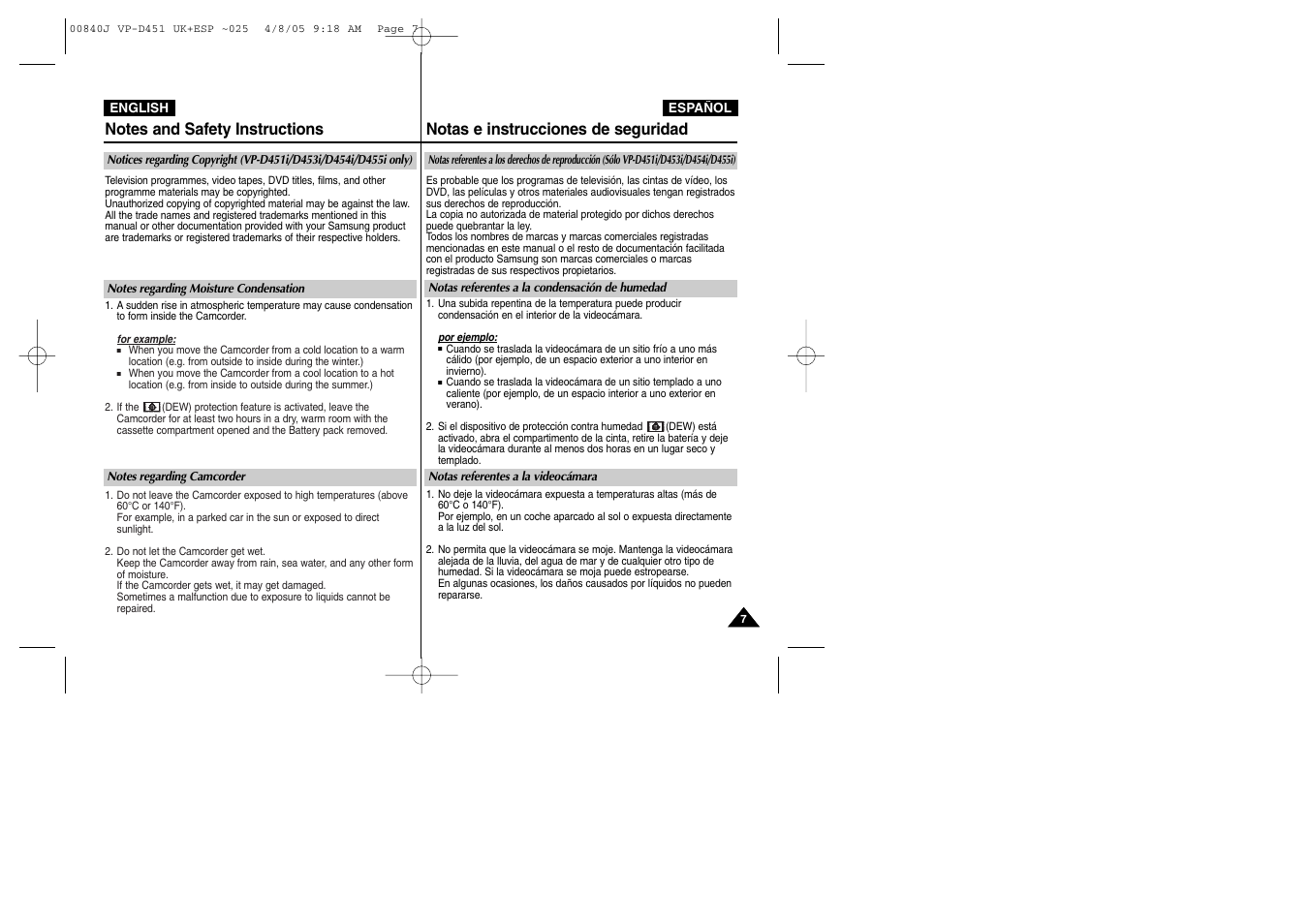 Samsung D452N User Manual | Page 7 / 120
