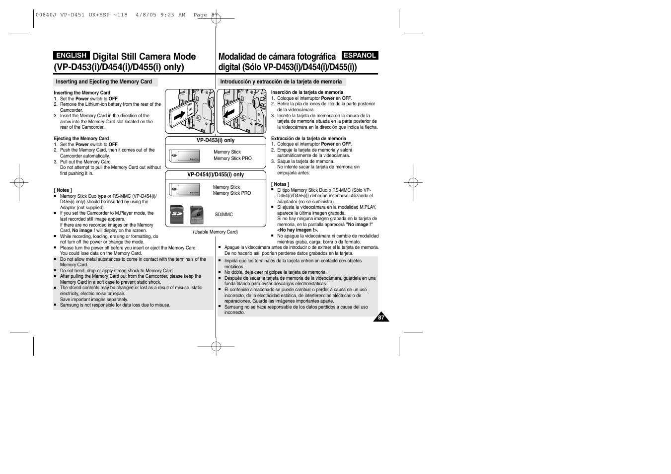 Samsung D452N User Manual | Page 87 / 120