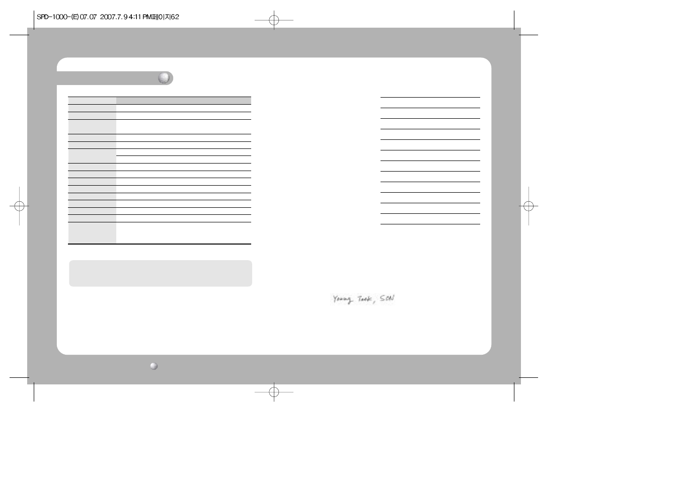 Specifications, Declaration of conformity | Samsung SPD-1000 User Manual | Page 32 / 32