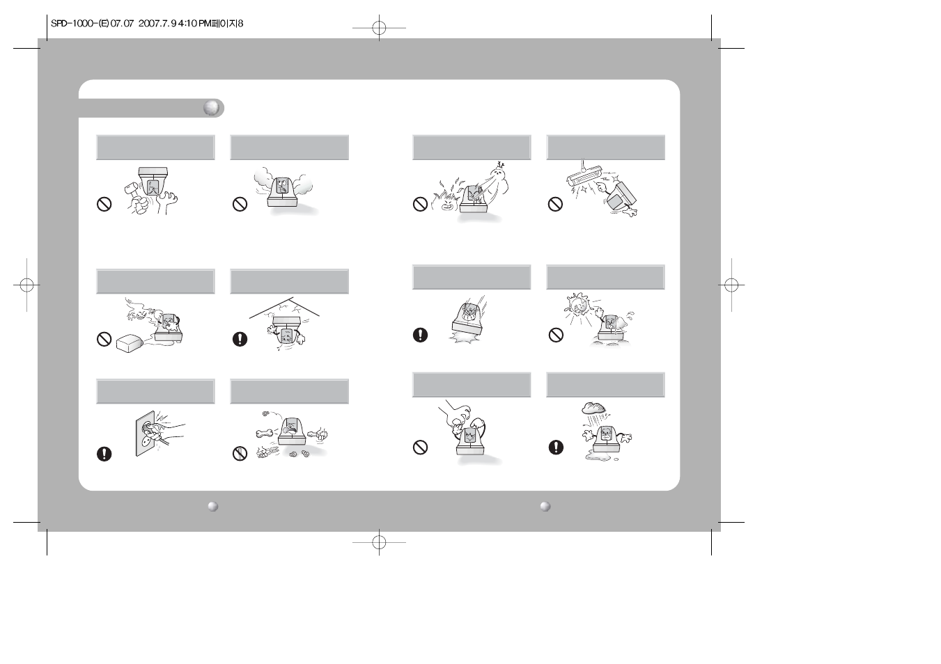 Precautions | Samsung SPD-1000 User Manual | Page 5 / 32