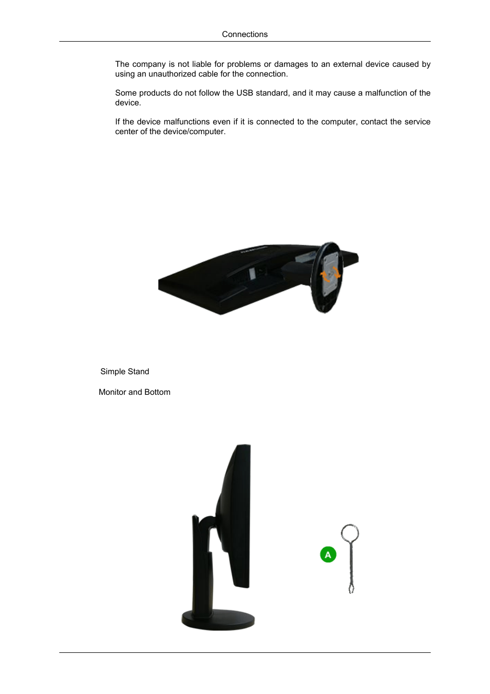 Using the stand, Monitor assembly, Has stand | Samsung 2343NW User Manual | Page 18 / 75