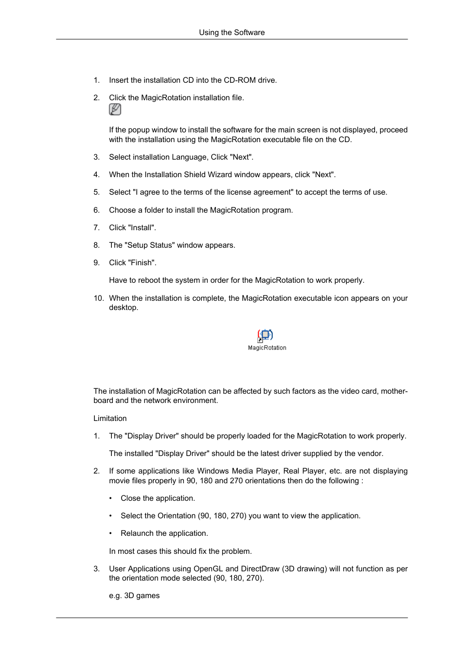 Installation, Installation problems | Samsung 2343NW User Manual | Page 31 / 75