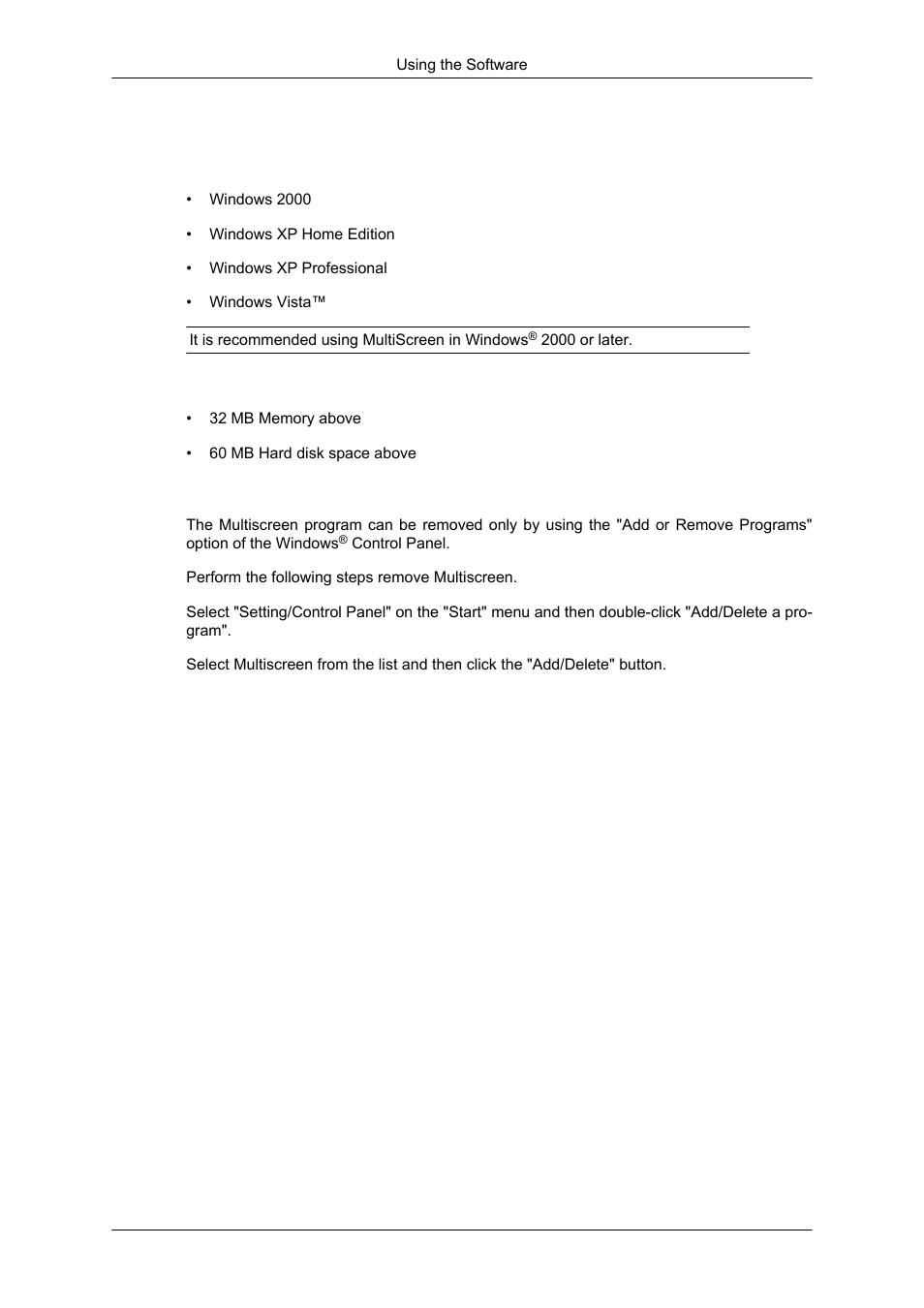 System requirements, Uninstall | Samsung 2343NW User Manual | Page 34 / 75