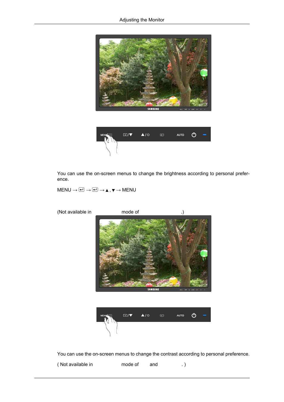 Contrast | Samsung 2343NW User Manual | Page 39 / 75