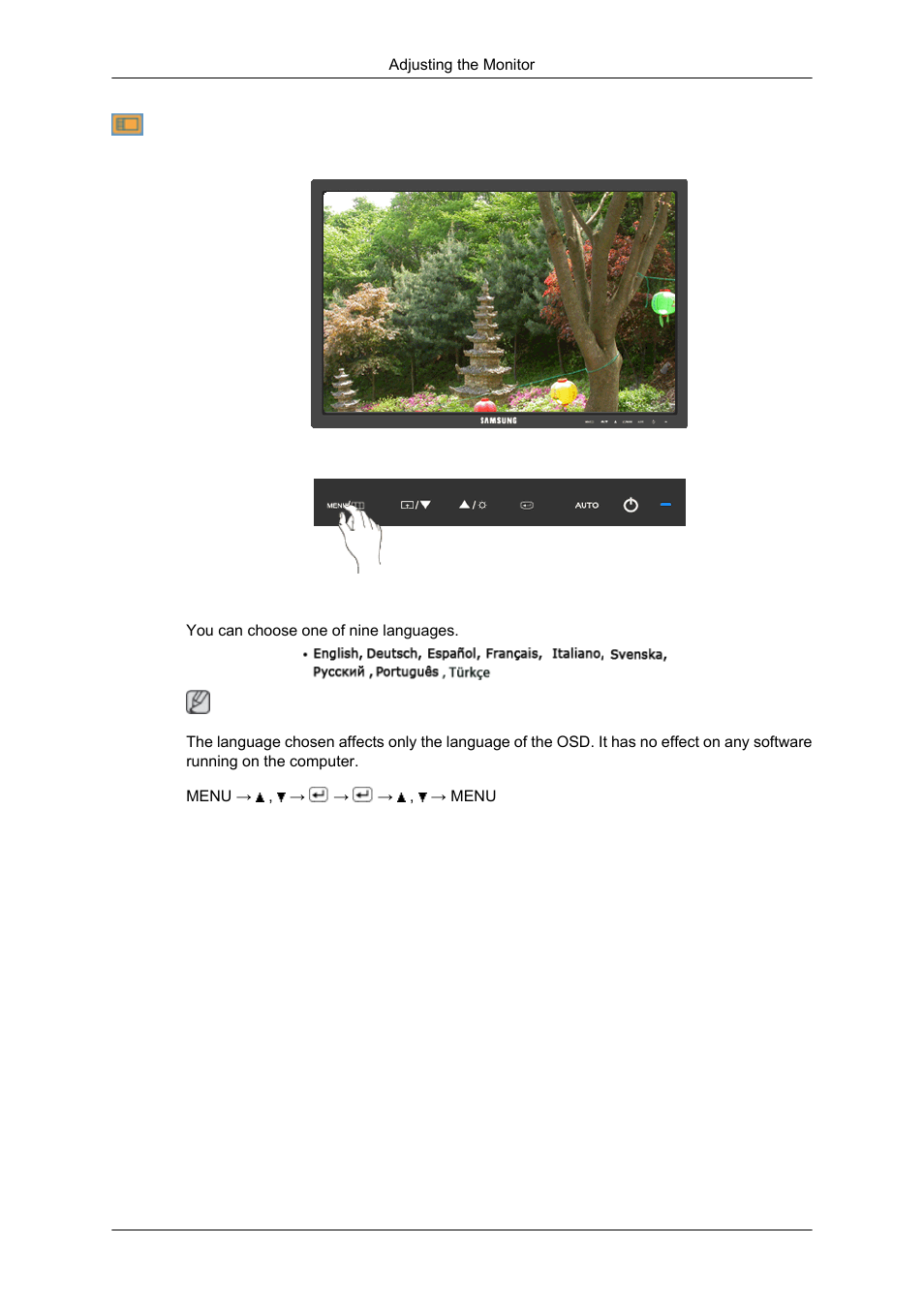 Language | Samsung 2343NW User Manual | Page 48 / 75
