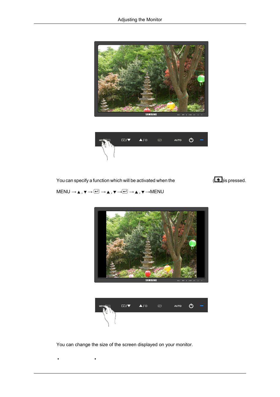 Customized key, Image size | Samsung 2343NW User Manual | Page 52 / 75