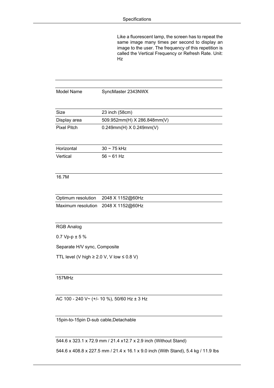 General | Samsung 2343NW User Manual | Page 63 / 75