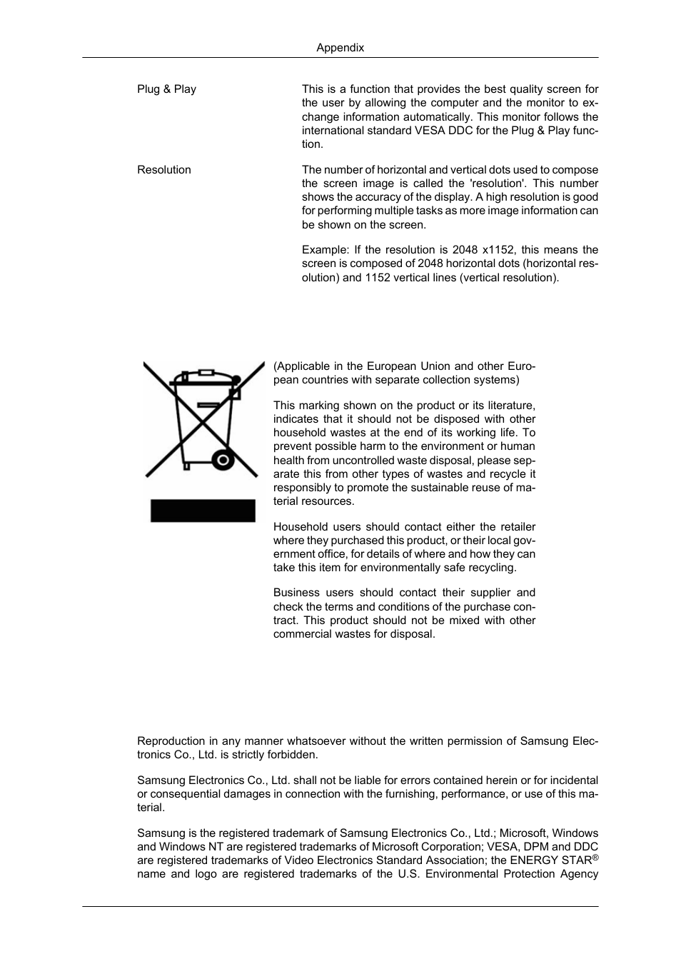 Correct disposal, Authority | Samsung 2343NW User Manual | Page 74 / 75