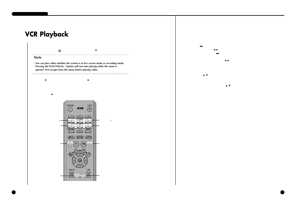 Vcr playback | Samsung SIR-S4120R User Manual | Page 46 / 52