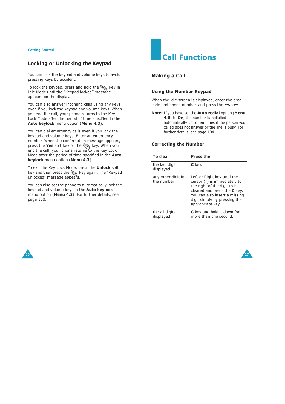 Call functions | Samsung GH68-04434A User Manual | Page 15 / 93