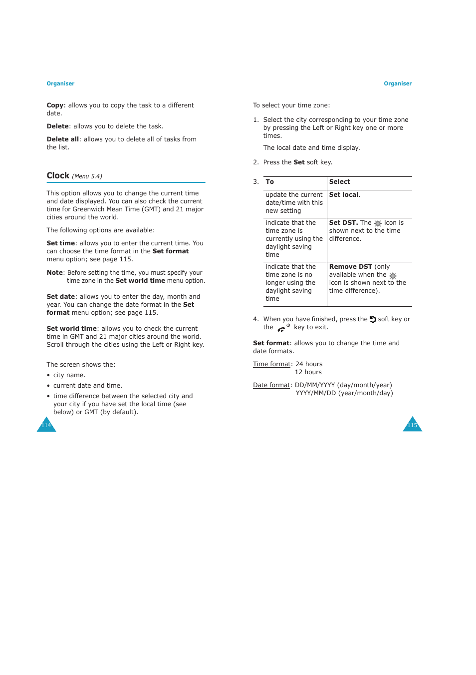 Clock | Samsung GH68-04434A User Manual | Page 59 / 93
