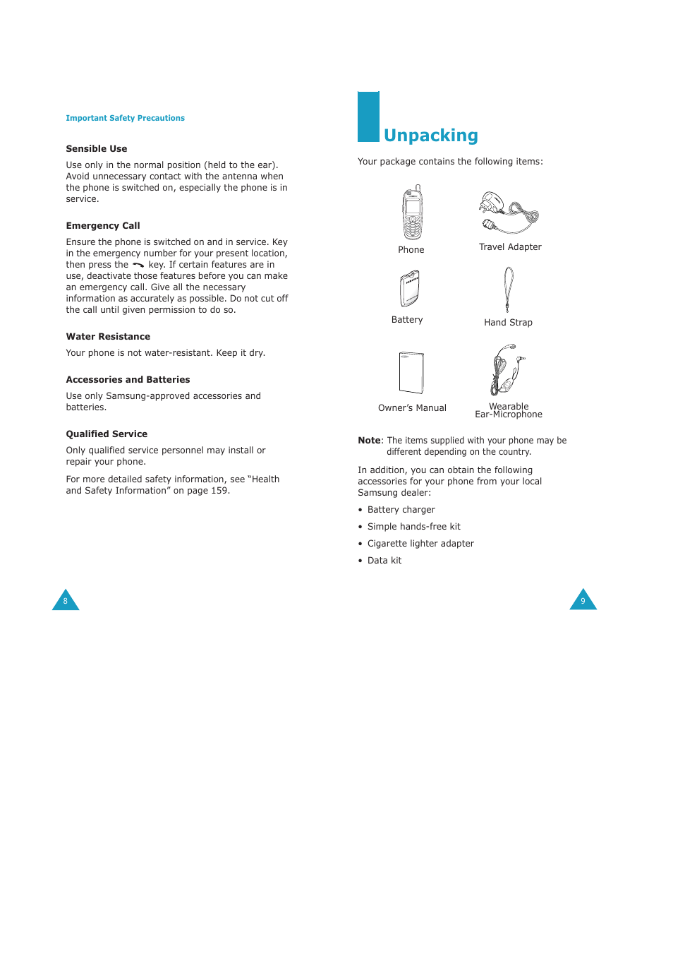 Unpacking | Samsung GH68-04434A User Manual | Page 6 / 93