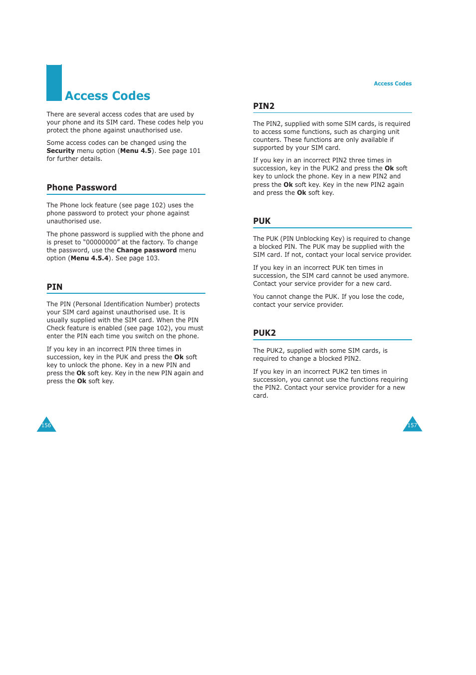 Access codes | Samsung GH68-04434A User Manual | Page 80 / 93