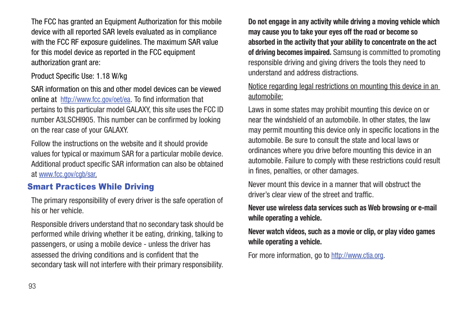 Smart practices while driving | Samsung 10.1 User Manual | Page 100 / 123