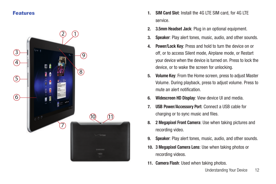 Features | Samsung 10.1 User Manual | Page 19 / 123