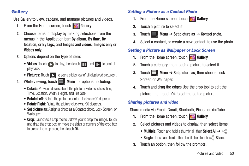 Gallery | Samsung 10.1 User Manual | Page 57 / 123