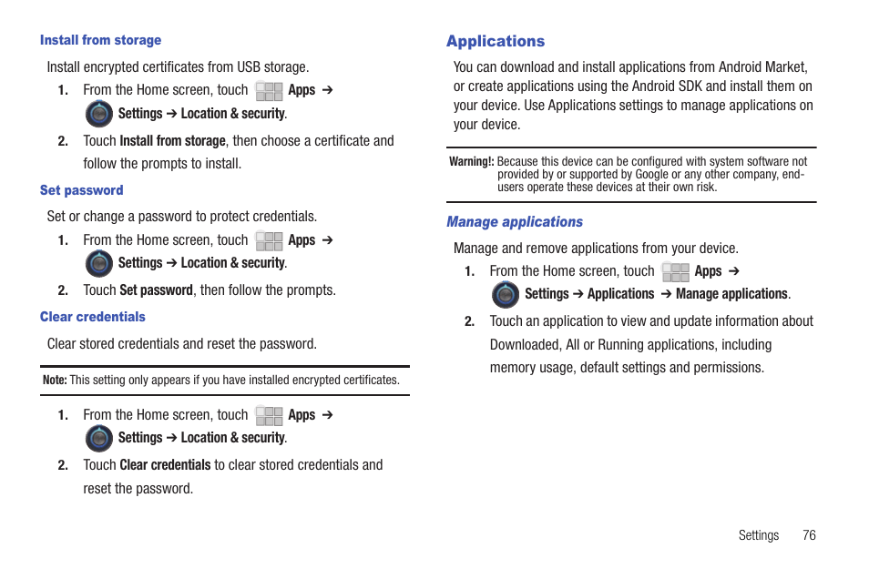 Applications | Samsung 10.1 User Manual | Page 83 / 123