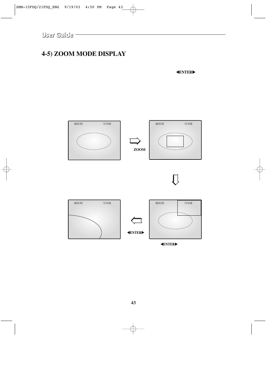 5) zoom mode display | Samsung SMM-15FDQ User Manual | Page 43 / 49