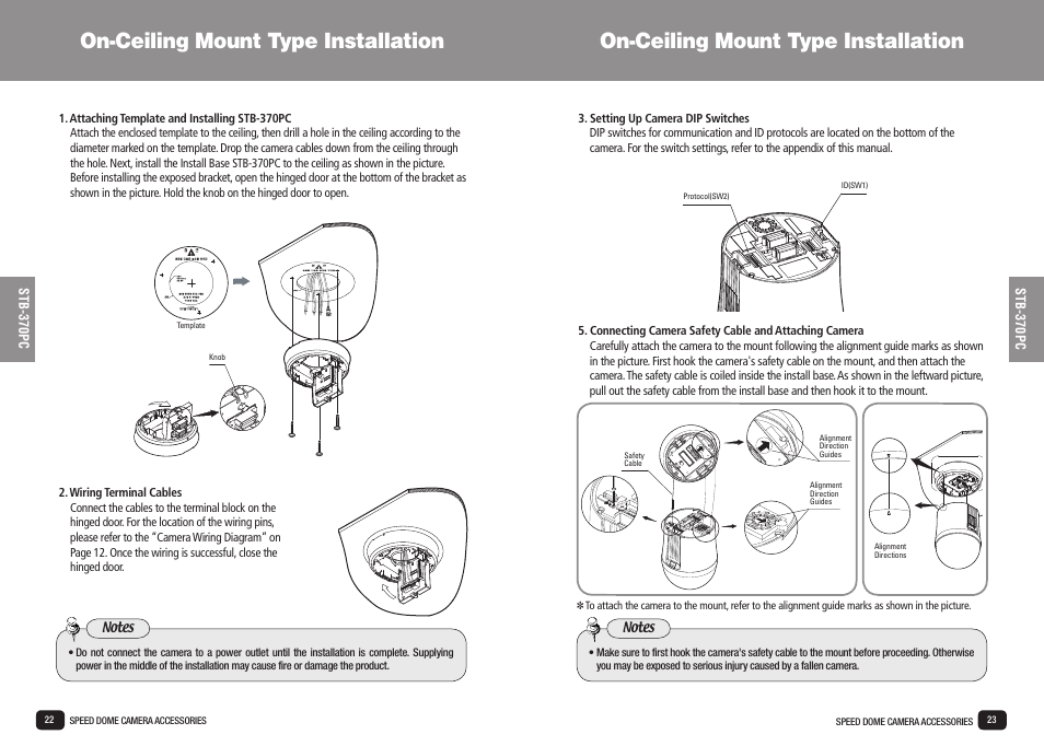 On-ceiling mount type installation | Samsung SPD-3700T User Manual | Page 12 / 21